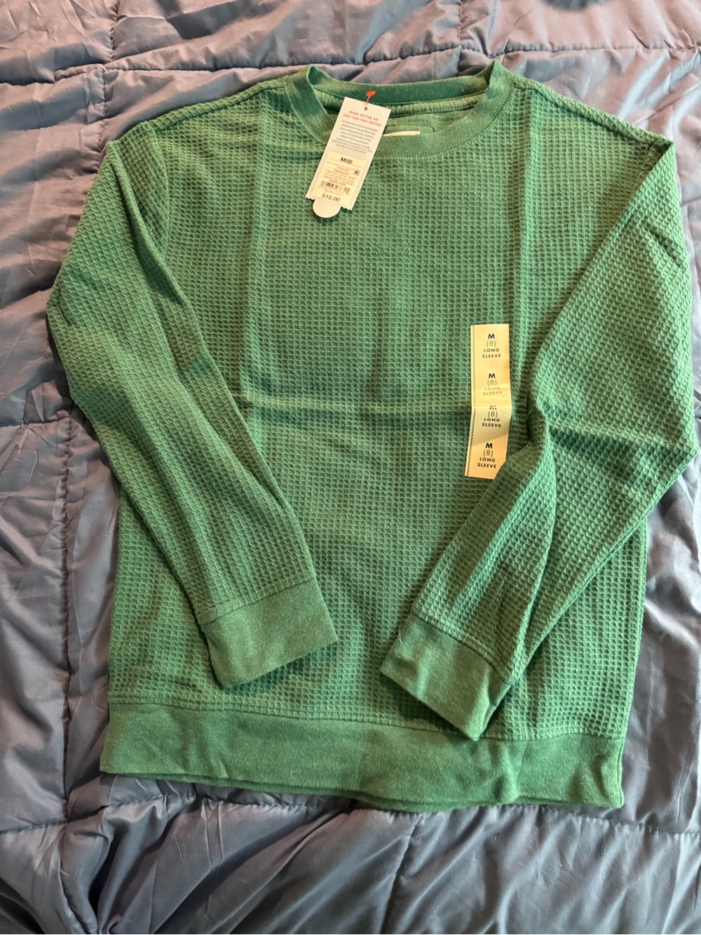 Cat & Jack Medium long sleeve soft waffle knit unisex pullover shirt